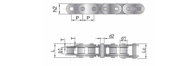 Цепи серии SS A,B с прямой пластиной3