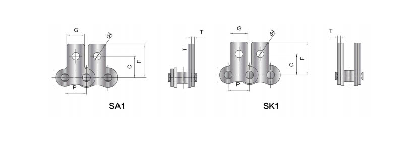 SS Short Pitch Conveyor Chains With Attachment002