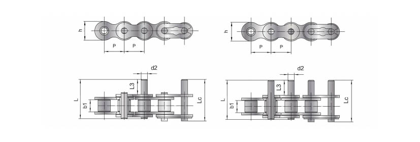 SS Short Pitch Conveyor Chains with Entended Pin11